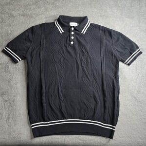 Oxknitstore Vintage Clothing 1960's Mod Style Polo Mens 4XL Black White Stripes